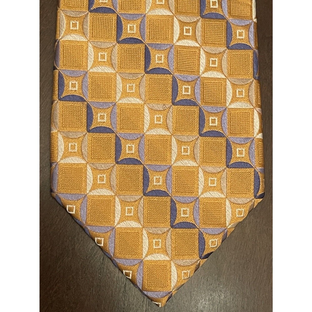 Michael Michael Kors Orange Blue 100% Silk Men’s Neck Tie Made In China